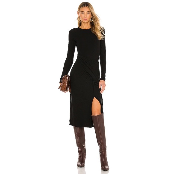 Vince Dresses & Skirts - NWT Vince Long Sleeve Draped Dress in Black